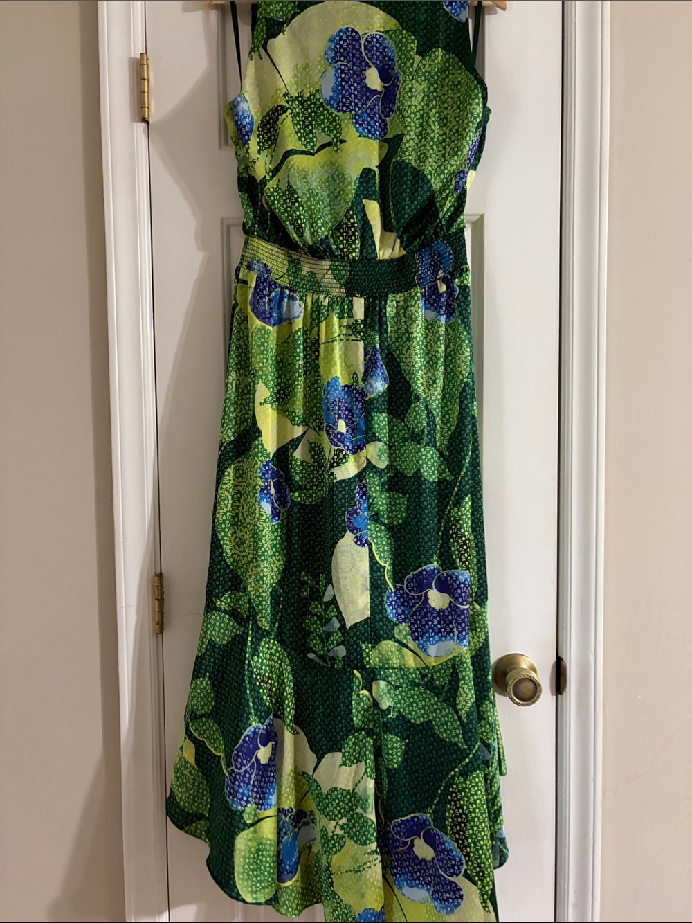 White House Black Market Green Floral High Low Midi Dress NWOT - Picture 7 of 9